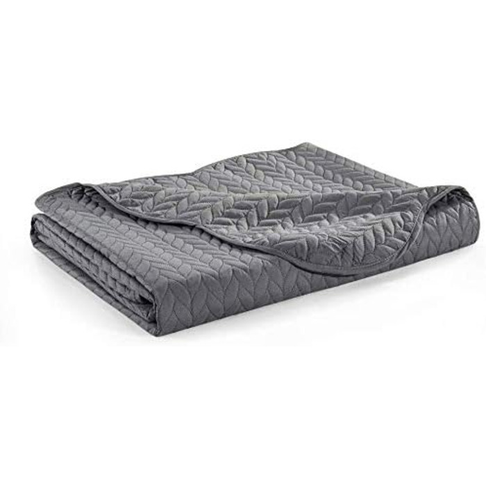 Торба для ковдри з декоративним стеганим покриттям MOONLIGHT20015, 2 наволочки, сірий колір, для спальні, двоспальне ліжко