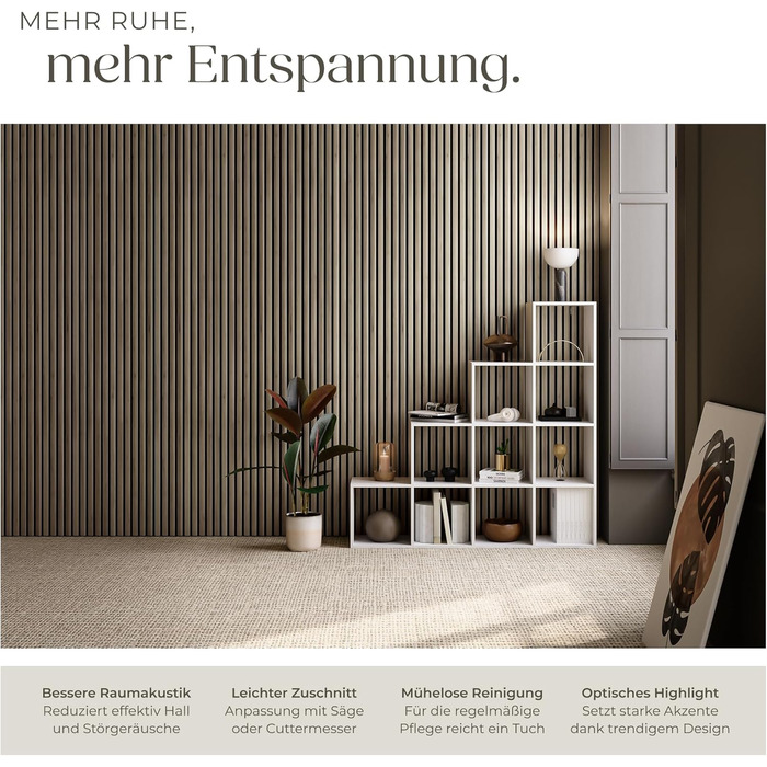 Акустичні 3D-панелі tectake для стін 120 x 60 x 2,1 см, шумопоглищаючі панелі під темний дуб, набір 2 шт.