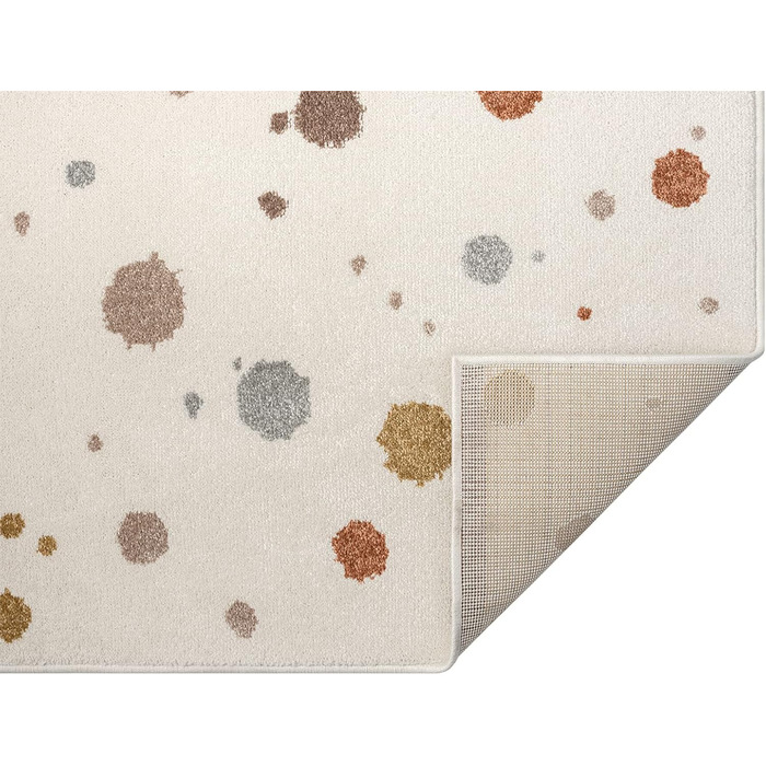 Дитячий килим Beat Kids сучасної колекції, м'який ворс, бежевий з крапками, 120x170 см