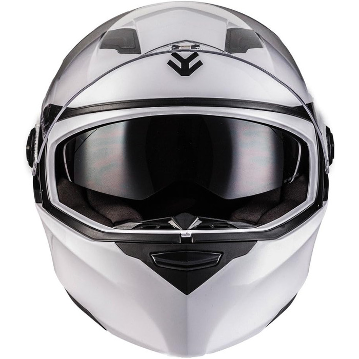 Мотошолом інтеграл ARMOR HELMETS AF-77, білий глянцевий, повнолицевий, ECE 22.05, сонцезахисний візор, швидкознімний замок, з чохлом, розмір XS (53-54 см) для мотоцикла, скутера, круїзера, спортбайка