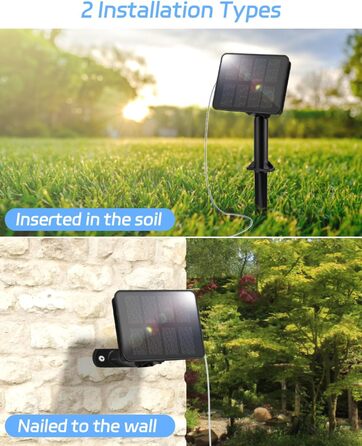 Сонячна гірлянда для зовнішнього використання, 12м, 120 LED, холодне біле світло, 8 режимів. Підходить для декору саду, двору, тераси, весіль. Вологостійка.