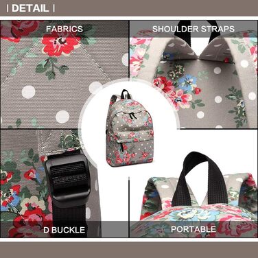 Жіночий шкільний рюкзак KONO: містка canvas-сумка для підлітка, школи, подорожей, роботи (F-gy)