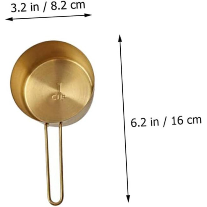 DECHOUS 3-Piece Measuring Spoon Set Stainless Steel Measuring Cup for Moving In, Christmas Gift, Christmas Presents, Paper, Mini, Professional Measuring Cup, Baking Accessories, Stainless Steel, Golden