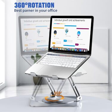 Adjustable Laptop Stand - 360° Swivel Base, Foldable & Portable - Fits 10-17 Inch Laptops (Splitter)