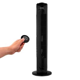 Турбовентилятор MEDION E11 TF з дистанційним керуванням: 3 швидкості, тихий режим сну, 45 Вт, 60° гойдання, таймер, MD12067, чорний