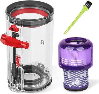 Dyson V11 V15 SV14 SV15 SV22 Dust Bin Replacement - Compatible with 970050-01 & 965443-01 Part Numbers (with Filter)