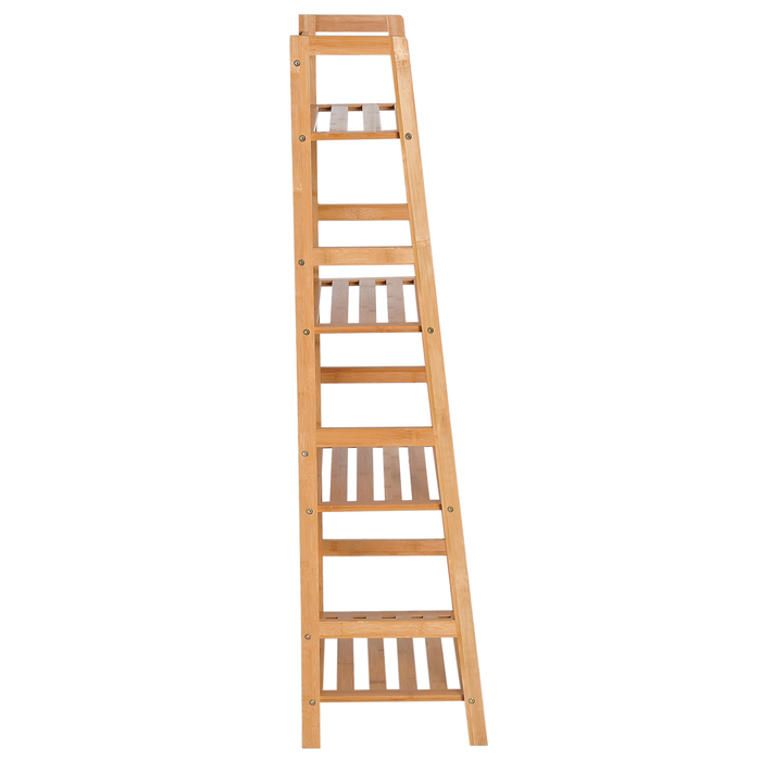 HOMCOM Bookshelf Standing Shelf with 4 Levels Storage Shelf made of Bamboo Office Shelf for Living Room, Bedroom, Office, Natural | Aosom