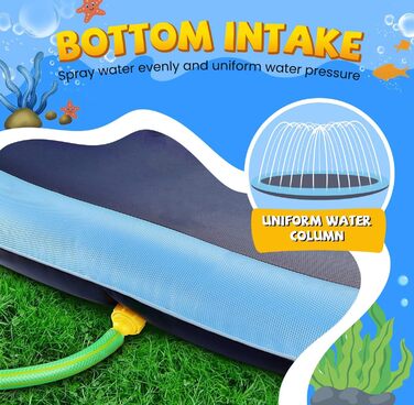 Дитячий розбризкувач Kinder з антиковзким покриттям, 200 см, іграшка для води, басейн для собак, ігри на вулиці, Splash Pad (блакитний)