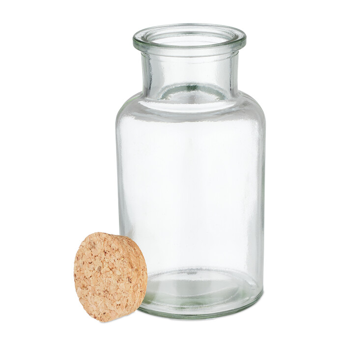 Relaxdays Set of 8 Spice Jars with Cork Lids