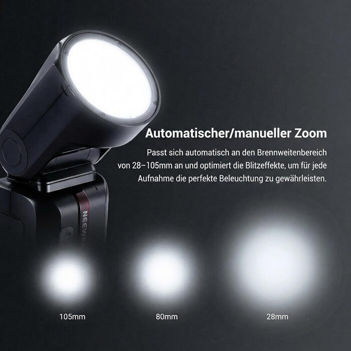 NEEWER Z2PRO-C: Світловий спалашок Speedlite з TTL, сумісний з Canon та Godox, 76Ws, 1/8000s HSS, 3000mAh