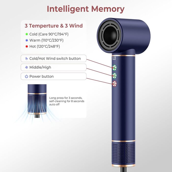 Фен-щітка Air Styler Pro 6 в 1: 1000W, для всіх типів волосся (блакитний)