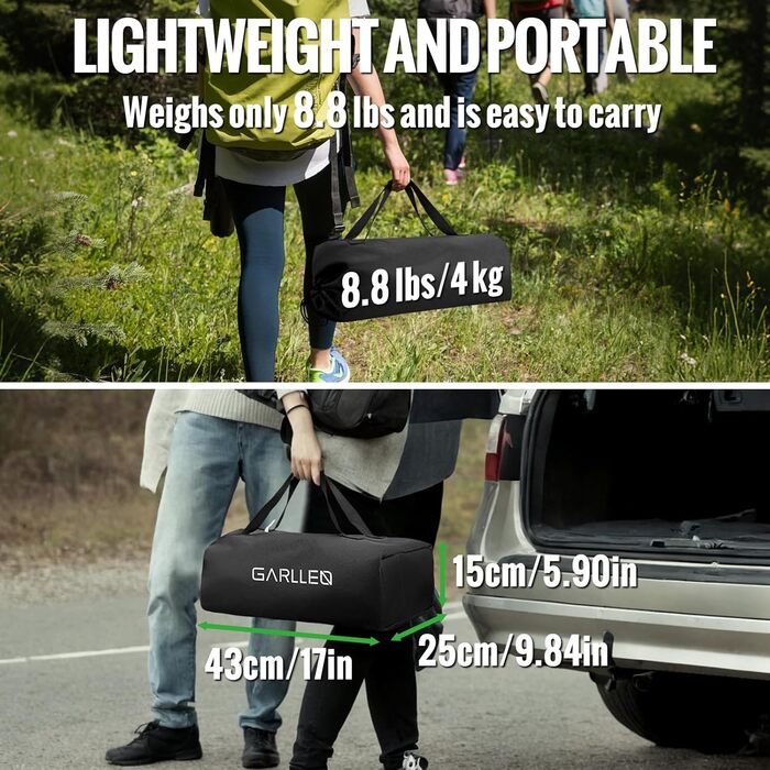 Складаний туристичний стіл Garllen 82x40 см, 2 положення висоти (44/70 см), знімний стіл зі сталі, для пікніка, грилю, саду та кемпінгу