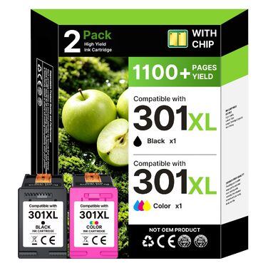Комплект картриджів HP 301 XL (чорний, кольоровий) для принтерів HP DeskJet 2540, Envy 4500, OfficeJet 4630