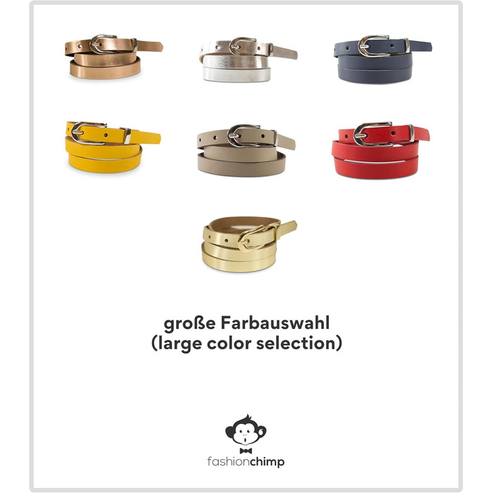 Жіночий шкіряний ремінь fashionchimp Basic, 1.5 см, червоний, Made in Germany