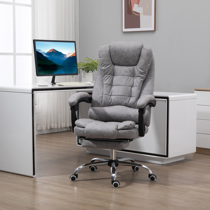 Vinsetto Office Chair with Massage Function, Ergonomic Desk Chair with Recline and Heat Function, Remote Control, Gray