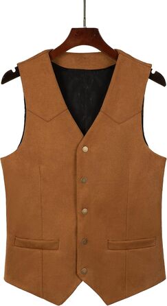 Костюмний жилет чоловічий Tuikayoo широкого крою, вінтажний, вестерн, ковбойський, нормальний крій (3XL, чорний)