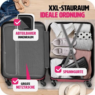 Набір валіз Tectake® 4 шт. з TSA замком, жорсткий корпус, телескопічна ручка, 4 колеса, 360° обертання, зелений (вишневий)