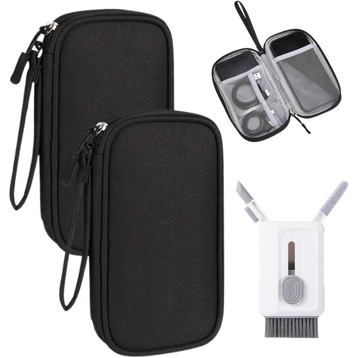 Органайзер для кабелів Ruonfash (2 шт.) + Набір для чищення клавіатури: для телефонів, навушників, ноутбуків, USB-кабелів, Power Bank