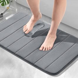 Килимок для ванної кімнати HITSLAM з ефектом пам'яті (Memory Foam), протиковзкий, 50 x 80 см, темно-сірий