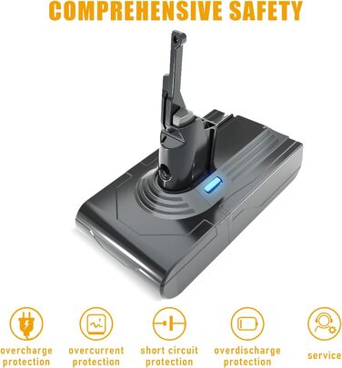 Замінний акумулятор Stanew 21.6V 4500mAh Li-ion для пилососів Dyson V8 (SV10), з фільтрами
