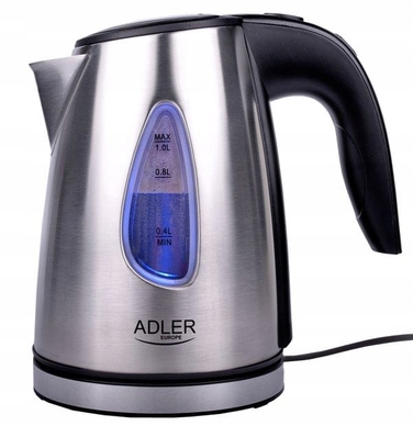 Електричний чайник ADLER AD 1203, 1630 Вт, 1 л, сріблястий/сірий