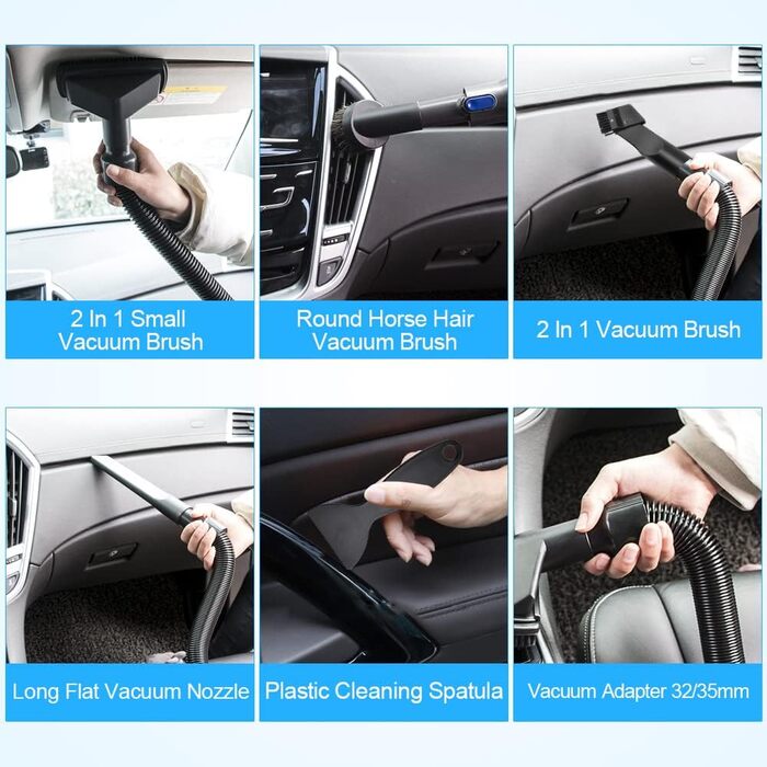 Набір насадок для пилососа BUZIFU 7 шт. 32-35 мм: для диванів, матраців, щілин. Сумісний з Kärcher, Miele, Siemens, AEG, Bosch, Panasonic, Philips