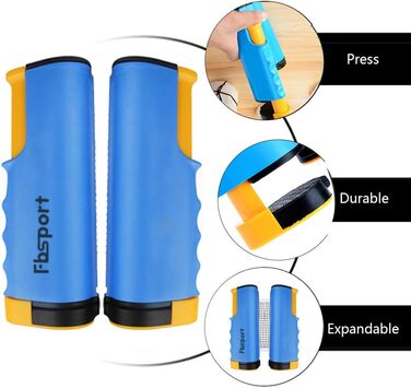 FBSPORT Набір для настільного тенісу Професійний: 2 ракетки, сітка, 6 м'ячів, сумка. Підходить для дорослих та сімей.