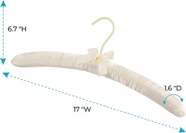 Наплічники для одягу JS HANGER з м'якою підкладкою для светрів, 43.2 см, великі, міцні, з сатином, 10 шт. (слонова кістка)