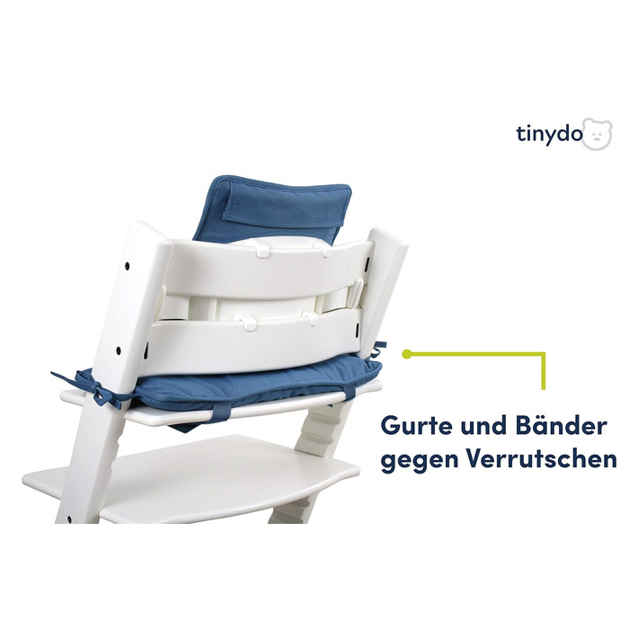 Подушка Tinydo® для стільчика Stokke Tripp Trapp, темно-синя, сидіння з XXL-амортизацією, протиковзна, аксесуар для дитячого стільчика