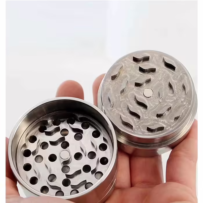 Black Leaf BL Deluxe Grinder 5-Piece | High-quality crusher made of stainless steel | Premium grinder with jeans pouch and bamboo box | Height 49mm