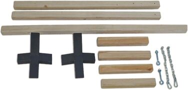 Megaastore Hammock Stand made of Beech Wood up to 90kg | Dimensions: Length: 320cm - Height: 80cm - Width at the bottom: 130cm