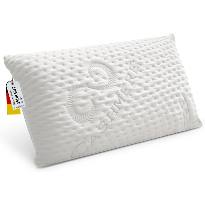 Ортопедична подушка для шиї FMP Matratzenmanufaktur з ефектом пам'яті (Memory Foam), віскоеластична, біла, 70x36x13 см