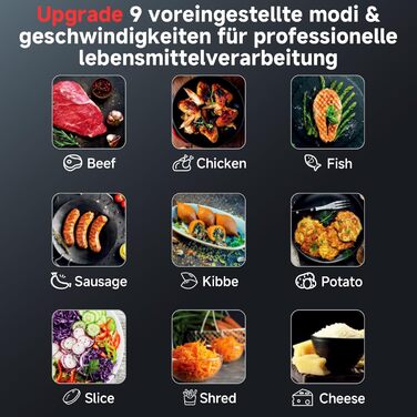 М'ясорубка електрична AAOBOSI 3000W з LED-дисплеєм, 3 швидкості, анти-затор, контейнер для зберігання, для ковбас та кібе, срібляста