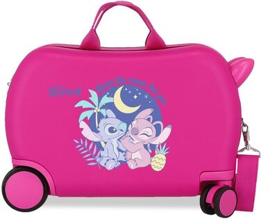 Дитячий валіза Disney Stitch, 55x40x20 см, ABS пластик, колір зірочки, комбінований замок, 4 колеса, ручна поклажа