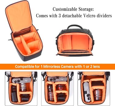 Сумка для камери FOSOTO: універсальна через плече для Canon, Nikon, Sony, Panasonic (SLR, Zoom, аксесуари)