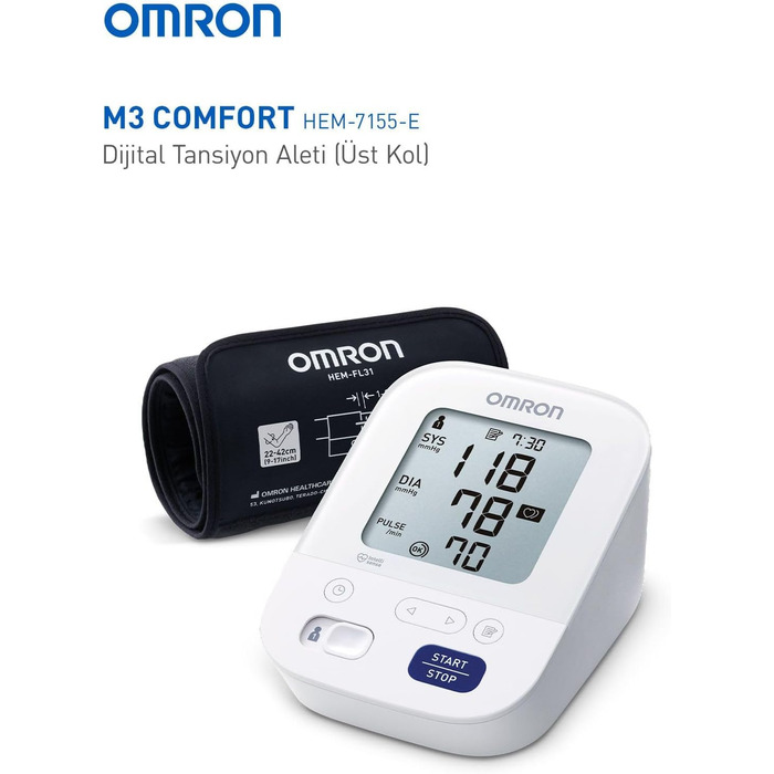Електронний тонометр Omron M3 Comfort HEM-7155-E - вимірювання артеріального тиску в домашніх умовах