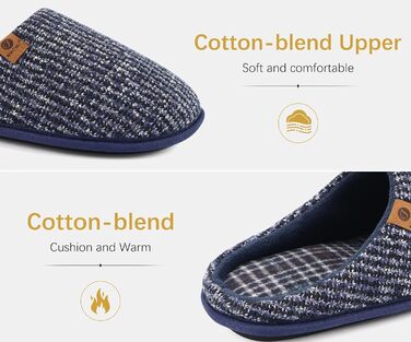 Чоловічі домашні тапочки ONCAI з піною пам'яті, теплі, зі смугами, пухнасті, з плюшевою підкладкою та неслизькою гумовою підошвою