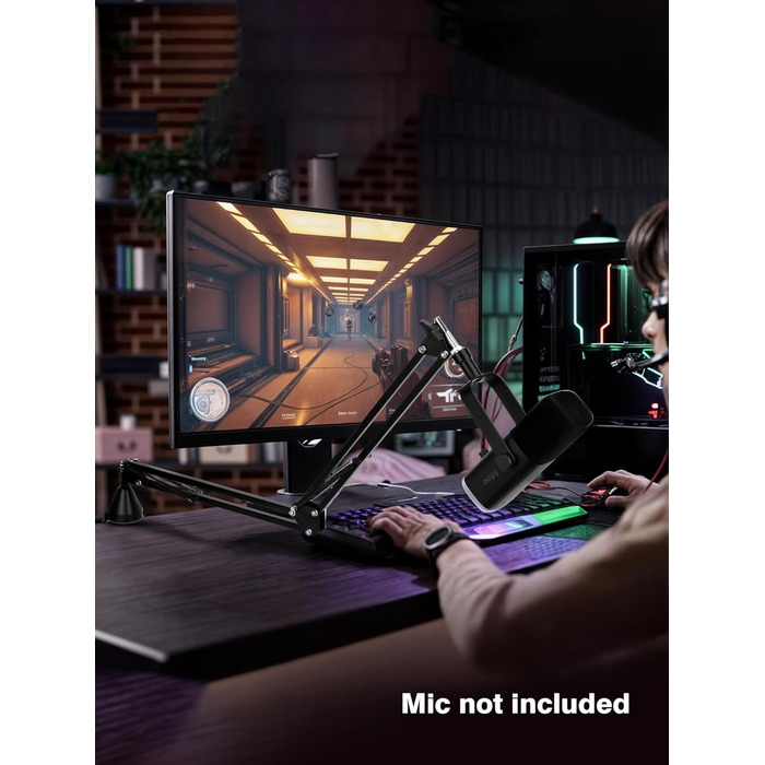 Кріплення для мікрофона FIFINE AM8 - Шарнірний стійкий кронштейн для мікрофона, сумісний з FIFINE Recording XLR/USB мікрофонами, AM8, YOUSHARES, для настільного встановлення