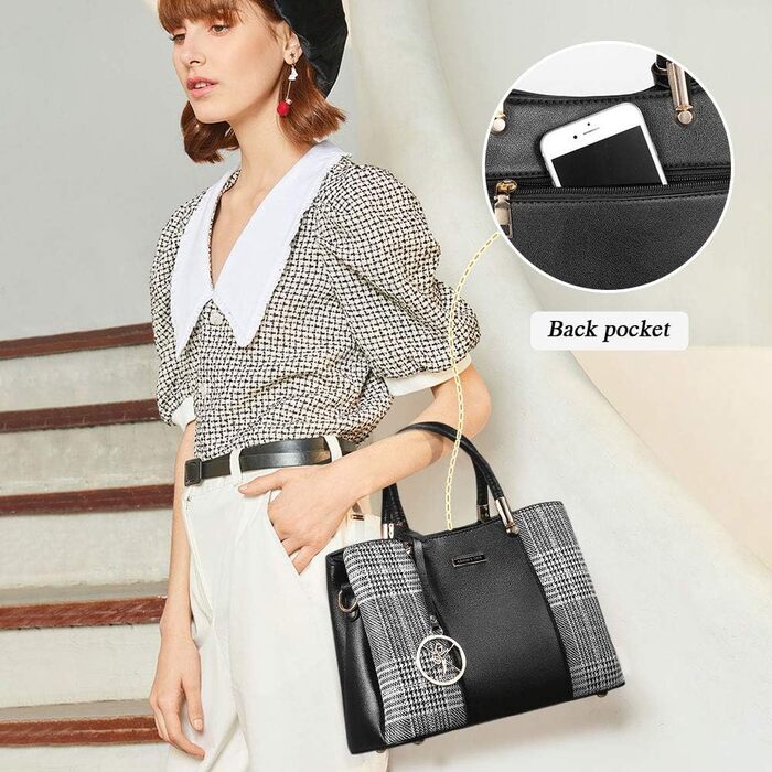 Жіноча сумка-шопер VINBAGGE з PU шкіри, чорна. Сумка через плече для офісу та на кожен день