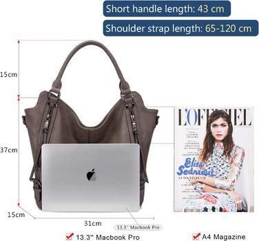 Комплект жіночих сумок Realer: шкіряна сумка-шопер, сумка на плече, гаманець Taupe L (бежевий)