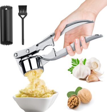 Пресс для часнику з очищувачем та щіткою, ручний, для кухні