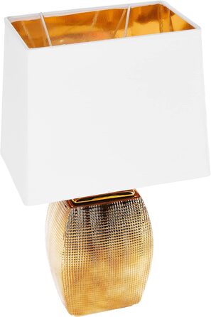 Настільна лампа BRUBAKER 2 шт. - Золота керамічна підставка, білий абажур - 38 см