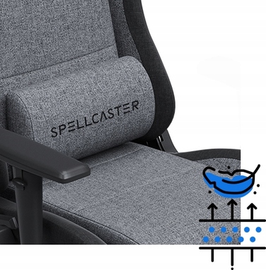 Ігрове крісло Sense7 Spellcaster FUKU, тканина, чорно-сіре