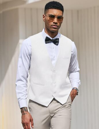 Чоловічий костюм COOFANDY Slim Fit: формальний та повсякденний, білий, розмір 4XL