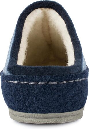 Чоловічі фетрові домашні тапочки Schawos 6030, теплі, з підкладкою з шерсті, з устілкою, міцна підошва, неслизькі, 42 EU, морські, 10w