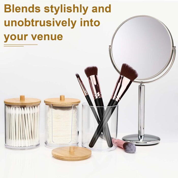 Організатор для ватних паличок та дисків Miiepls, прозорий акриловий контейнер для косметики