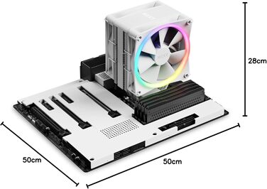 Охолоджувач повітряної циркуляції NZXT T120 RGB - білий, 120 мм, для Intel/AMD, 4 теплові трубки