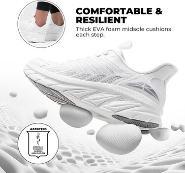 Жіночі спортивні сліпони ALLSWIFIT: зручні, дихаючі, з антиковзкою підошвою, для бігу, тенісу, фітнесу та крос-тренінгу, розмір 40.5 EU, білі