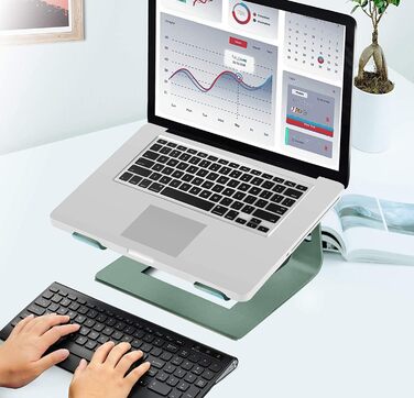 Підставка для ноутбука Orionstar, ергономічна, алюмінієва, з вентиляцією, сумісна з MacBook, Samsung, 10-15.6 дюймів, сіра (зелена)