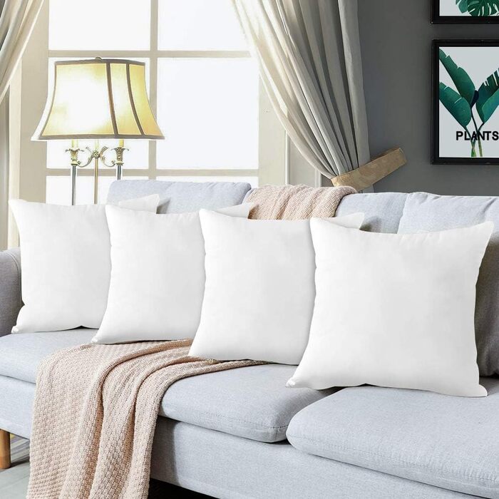 Artscope 4-Piece Cushion Filling Set, 45 x 45 cm Decorative Cushion Inserts, Pillow Inserts, Head Pillows, Sofa Cushions, Decorative Cushions for Living Room, Bedroom, Sofa, Bed, Couch, Outdoor